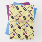 Retro-Platten Stil 1 - Gelb Geschenkpapier Set (Beispiel)