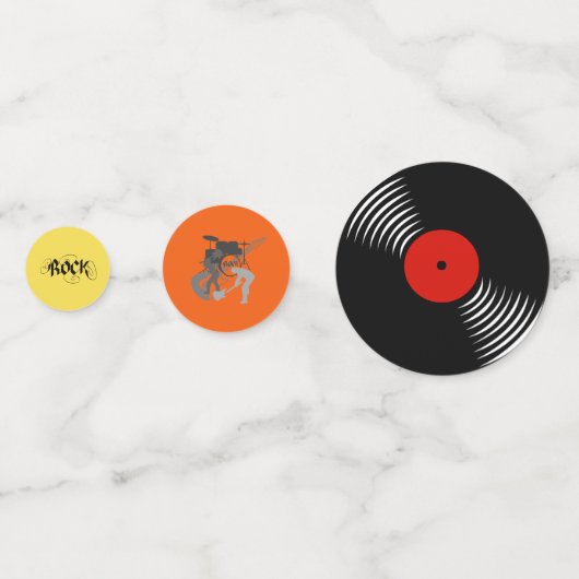 Retro-Platten-Tabelle Confetti Konfetti (Vorderseiten)