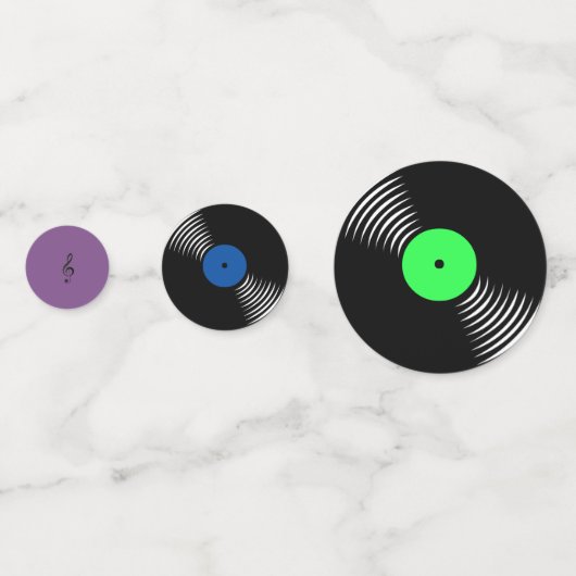 Retro-Platten-Tabelle Confetti Konfetti (Rückseiten)