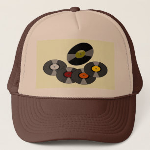 Retro Platten Trucker Hat - Braun/Beige Truckerkappe