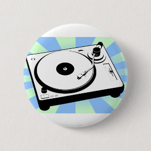 Retro-Plattenspieler Button