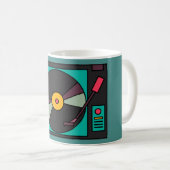 Retro Plattenspieler Kaffeetasse (VorderseiteRechts)