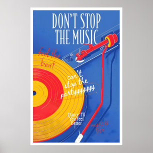 Retro-Plattenspieler Vinyl-Schallplattenposter – M Poster