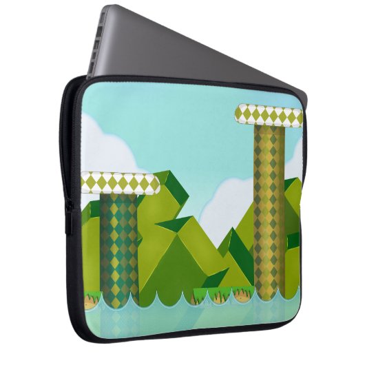 Retro-Plattformspiel Laptopschutzhülle (Vorne Rechts)