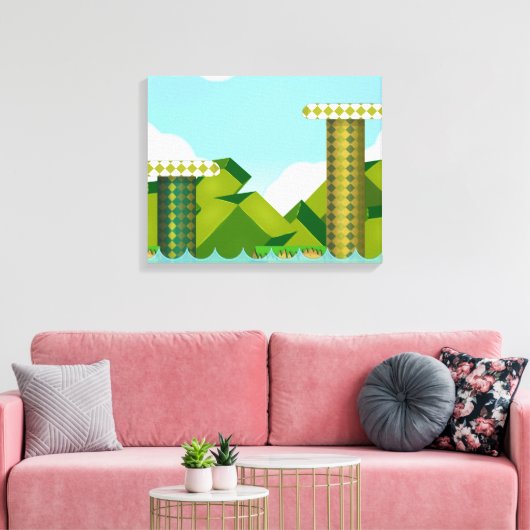 Retro-Plattformspiel Leinwanddruck (Insitu (Wohnzimmer))