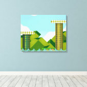 Retro-Plattformspiel Leinwanddruck (Insitu (Holzboden))