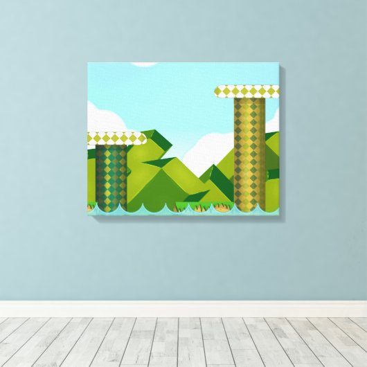 Retro-Plattformspiel Leinwanddruck (Insitu (Holzboden))