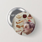Retro Plätzchen des Pariser Bäckereikuchen-Gebäcks Button (Vorne & Hinten)