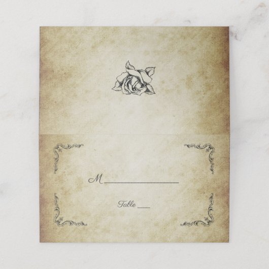 Retro-Platzkarte Platzkarte (Außenseite Aufgefaltet)