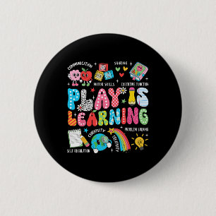 Retro Play Ist Lernen Kindergarten Lehrer Team W Button