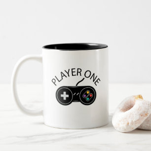 Retro Player One Gaming Controller Zweifarbige Tasse