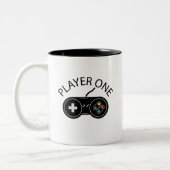 Retro Player One Gaming Controller Zweifarbige Tasse (Links)