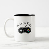 Retro Player Two Gaming Controller Zweifarbige Tasse (Links)