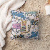Retro Playful Cats Kissen (Decke)