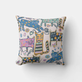 Retro Playful Cats Kissen