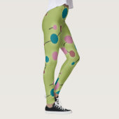 Retro Playful Large Molecules Unix Blue Green Leggings (Rechts)
