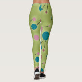 Retro Playful Large Molecules Unix Blue Green Leggings (Rückseite)