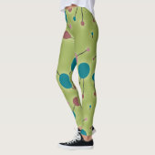 Retro Playful Large Molecules Unix Blue Green Leggings (Links)