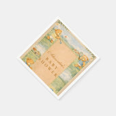 Retro Playground Teddy Bears Baby Shower Serviette (Ecke)