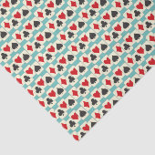 Retro Playing Cards Quartett Aqua Seidenpapier (Ausschnitt)