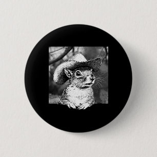 Retro P'nut Das Eichhörnchen Tier Niedlich Cowboy Button