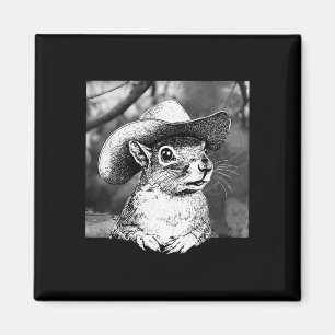 Retro P'nut Das Eichhörnchen Tier Niedlich Cowboy Magnet