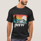 Retro PNW Bigfoot Mountain Design T-Shirt (Vorderseite)