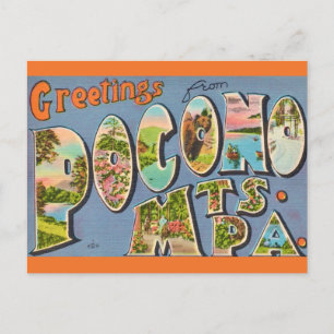 Retro Pocono Berge Postkarte