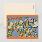 Retro Pocono Mountains Postkarte (Vorne/Hinten)