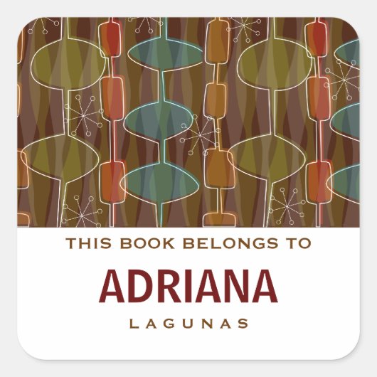 Retro-Pod-Square-Buchzeichen Quadratischer Aufkleber (Vorderseite)