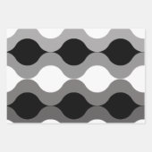 Retro Pods Schwarz-weiß Grau Geschenkpapier Set (Vorderseite 3)