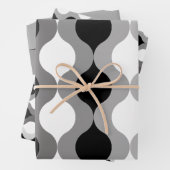 Retro Pods Schwarz-weiß Grau Geschenkpapier Set (Beispiel)