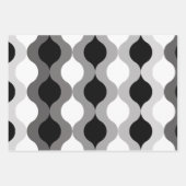 Retro Pods Schwarz-weiß Grau Geschenkpapier Set (Vorderseite)