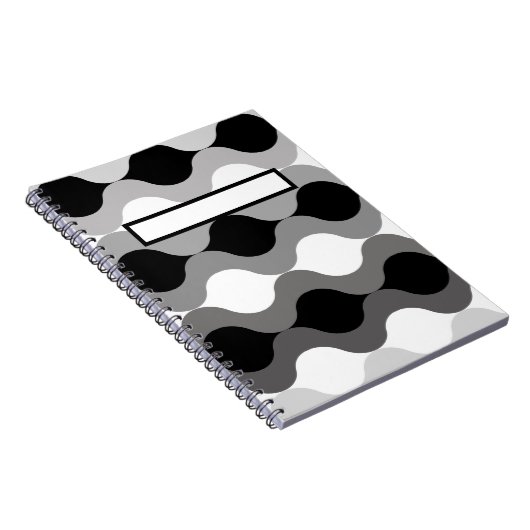 Retro Pods Schwarz-weiß Grau Notizblock (Rechte Seite)