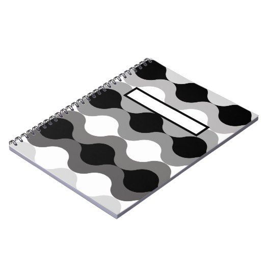 Retro Pods Schwarz-weiß Grau Notizblock (Linke Seite)