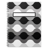 Retro Pods Schwarz-weiß Grau Notizblock (Vorderseite)