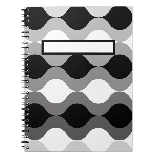 Retro Pods Schwarz-weiß Grau Notizblock (Vorderseite)