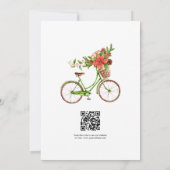 Retro Poinsettia Fahrradweih Weihnachtszeit QR Cod Save The Date (Rückseite)