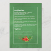 Retro Poinsettia Fahrradweihnachtsfeier Hochzeit Menükarte (Rückseite)