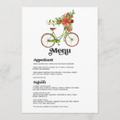 Retro Poinsettia Fahrradweihnachtsfeier Hochzeit Menükarte (Vorderseite)