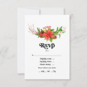 Retro Poinsettia Weihnachtsfeiertage RSVP Karte (Vorderseite)