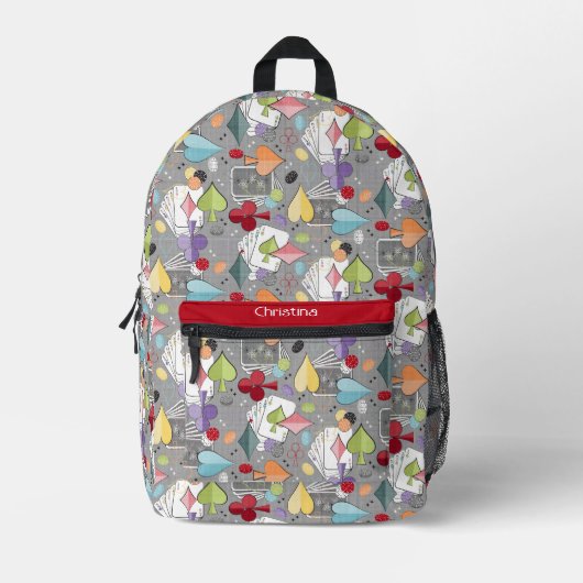 Retro-Poker Bedruckter Rucksack (Vorderseite)