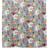 Retro-Poker Duschvorhang (Vorderseite)