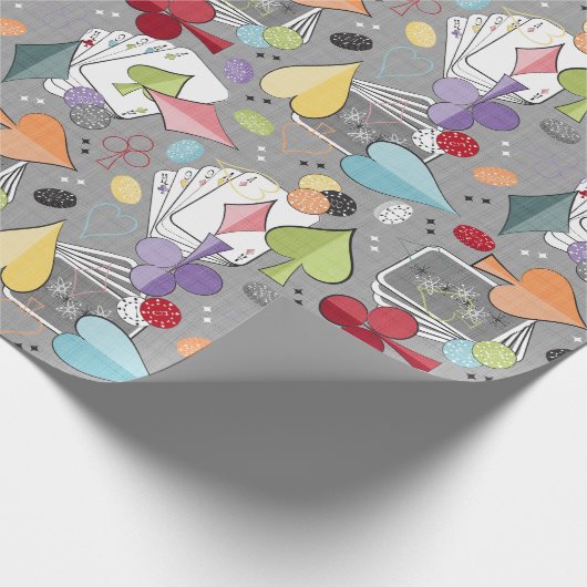 Retro-Poker Geschenkpapier (Ecke)