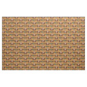 Retro Police Car Donuts Brown Stoff (Yard (91,4 cm))