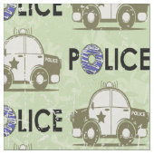 Retro Police Car Donuts Green Stoff (Nahaufnahme)