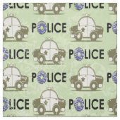 Retro Police Car Donuts Green Stoff (Muster)