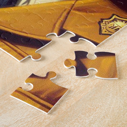 Retro Police Dog Painting Puzzle (Seite)