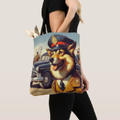Retro Police Dog Painting Tasche (Von Nahem)