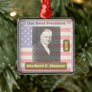 Retro Political Herbert Hoover President Art. 1929 Ornament Aus Metall